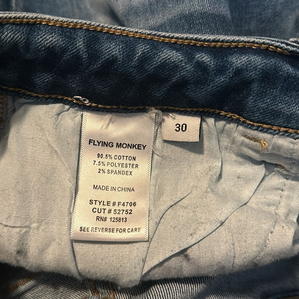 Flying Monkey Distressed Kick Flare Jeans - Picture 5 of 5